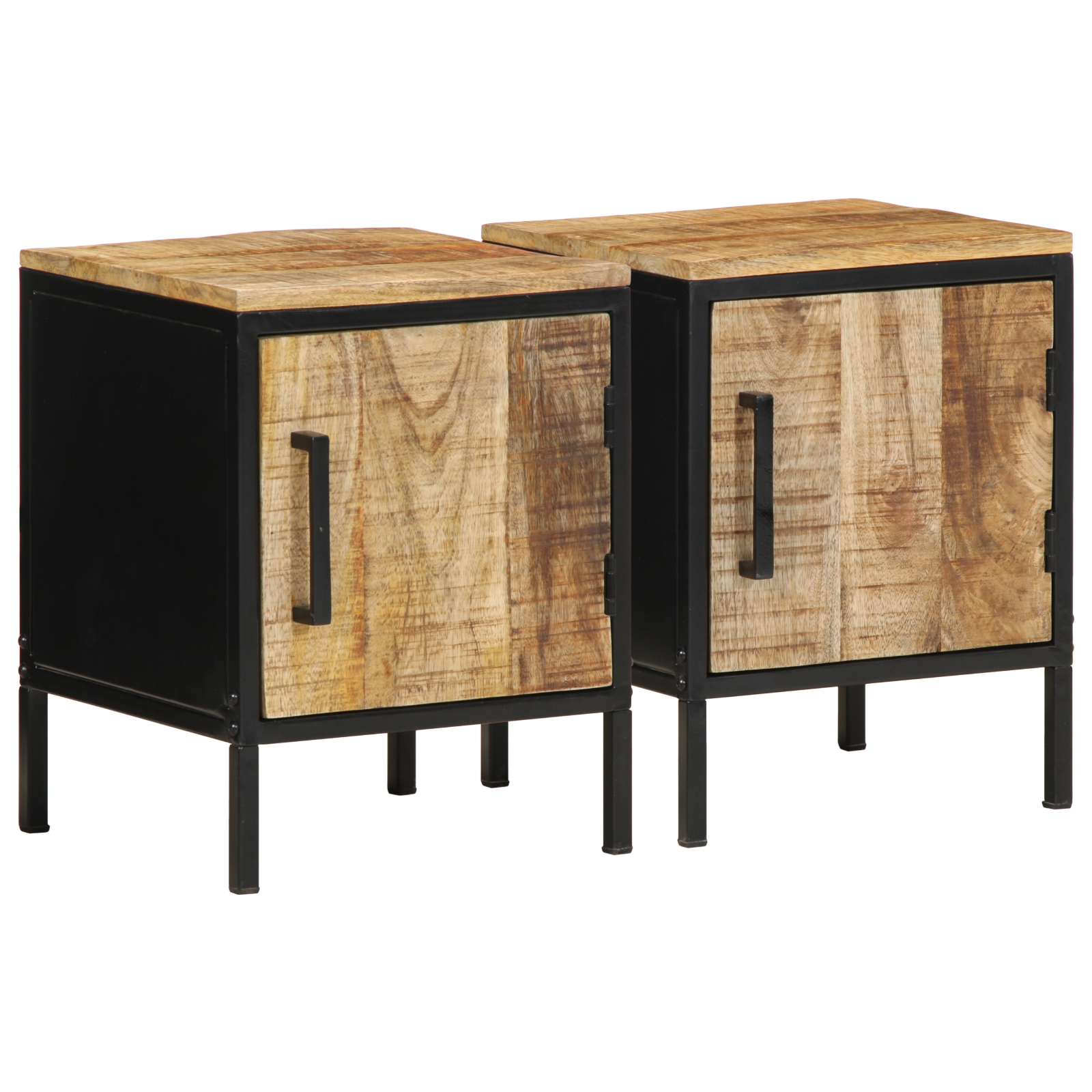 Nachttische 2 pcs Braun und Schwarz Standard