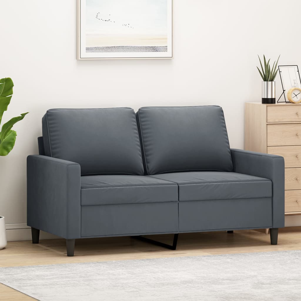 2-Sitzer-Sofa Dunkelgrau 120 cm Samt 2-Sitzer-Sofa Dunkelgrau 120 cm Samt
