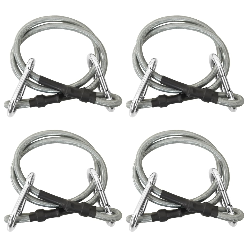 Seile mit Karabiner 4 Stk. Gummi