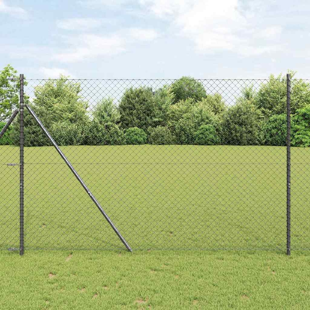 Zaunpfostenset Grau 1.6 x 10 m Verzinkter Stahl