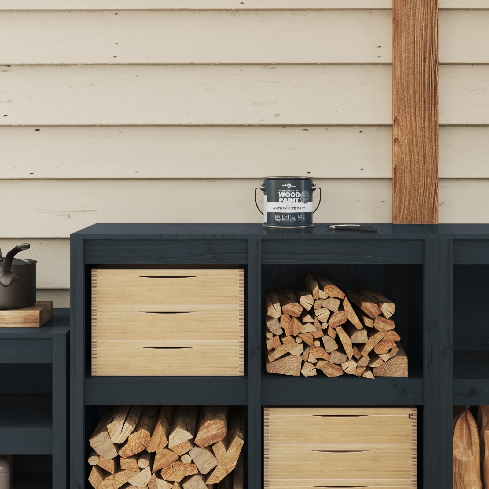Holzfarbe Eisengrau 2,5 L