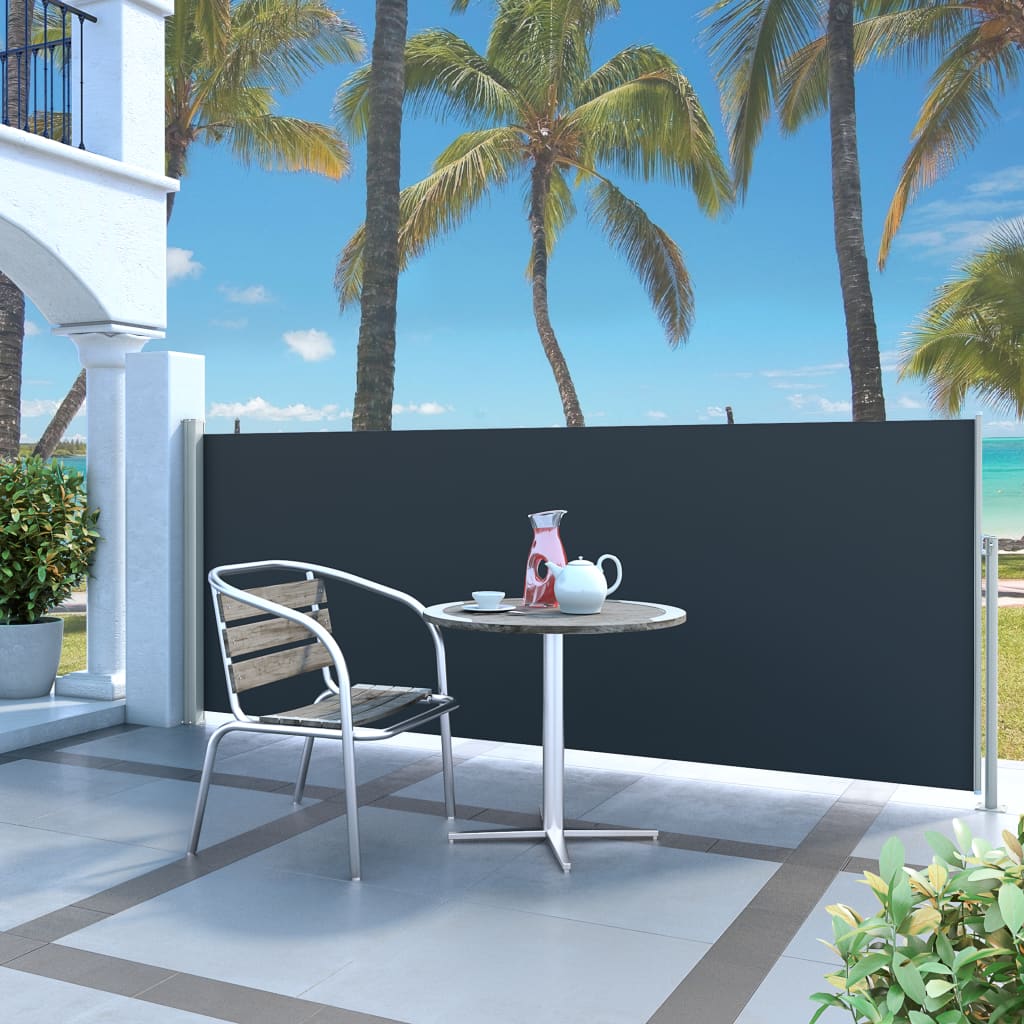 Ausziehbare Seitenmarkise 120x300 cm Schwarz