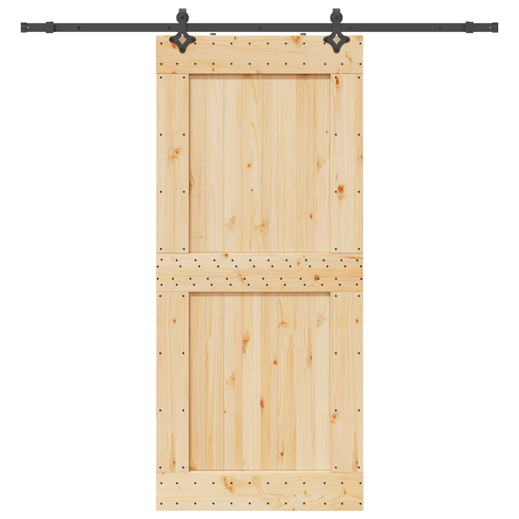 Schiebetür mit Beschlag 100x210 cm Massivholz Kiefer