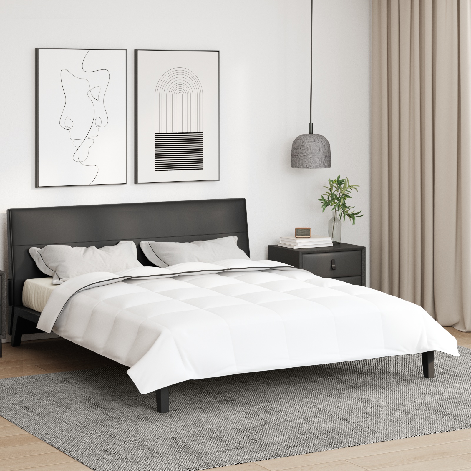 Winterbettdecke Weiß 200 x 240 cm 105gsm Pfirsich-Polyester
