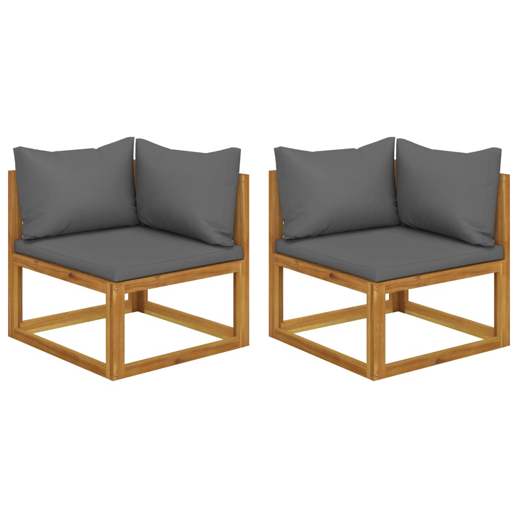 Modular-Ecksofas 2 Stk. mit Auflagen Dunkelgrau Modular-Ecksofas 2 Stk. mit Auflagen Dunkelgrau