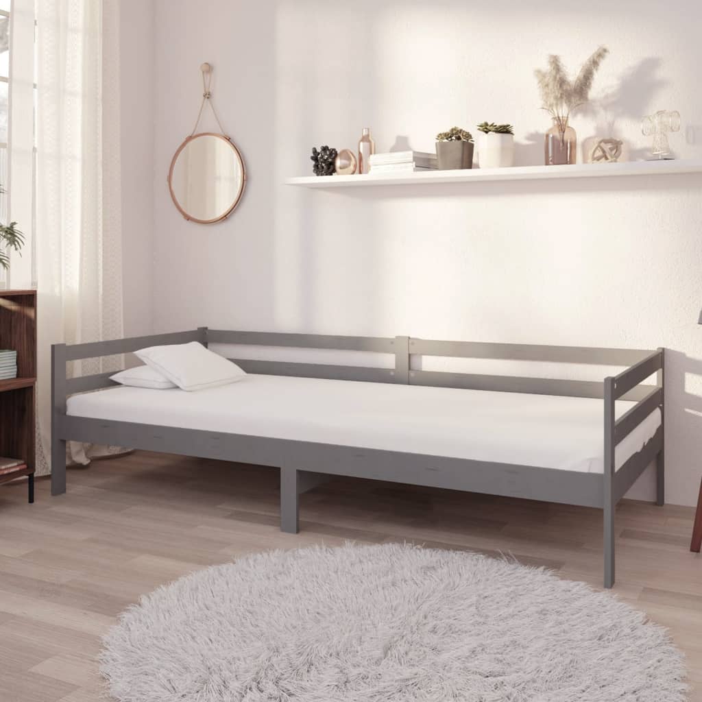 Tagesbett Grau Kiefer Massivholz 90x200 cm