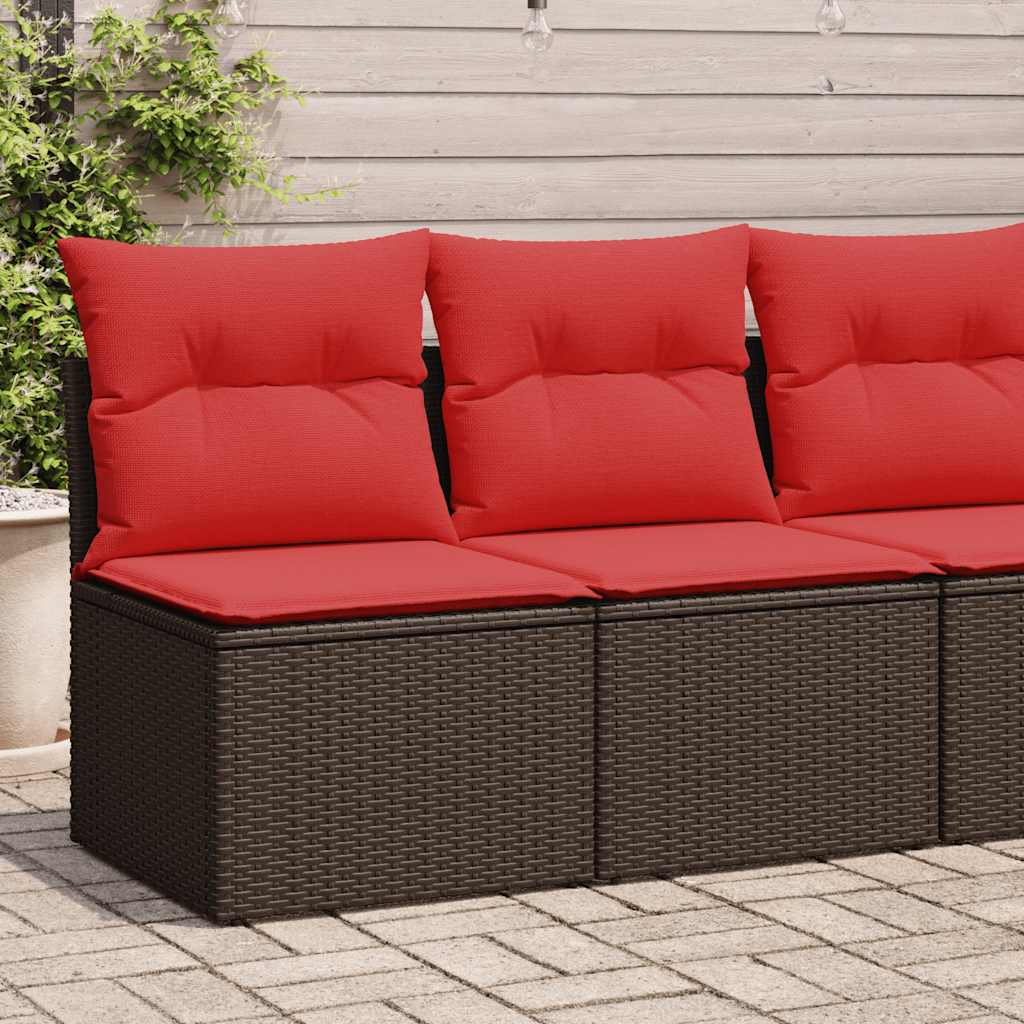 2-tlg. Garten-Sofagarnitur mit Kissen Braun Poly Rattan Akazie 2-tlg. Garten-Sofagarnitur mit Kissen Braun Poly Rattan Akazie