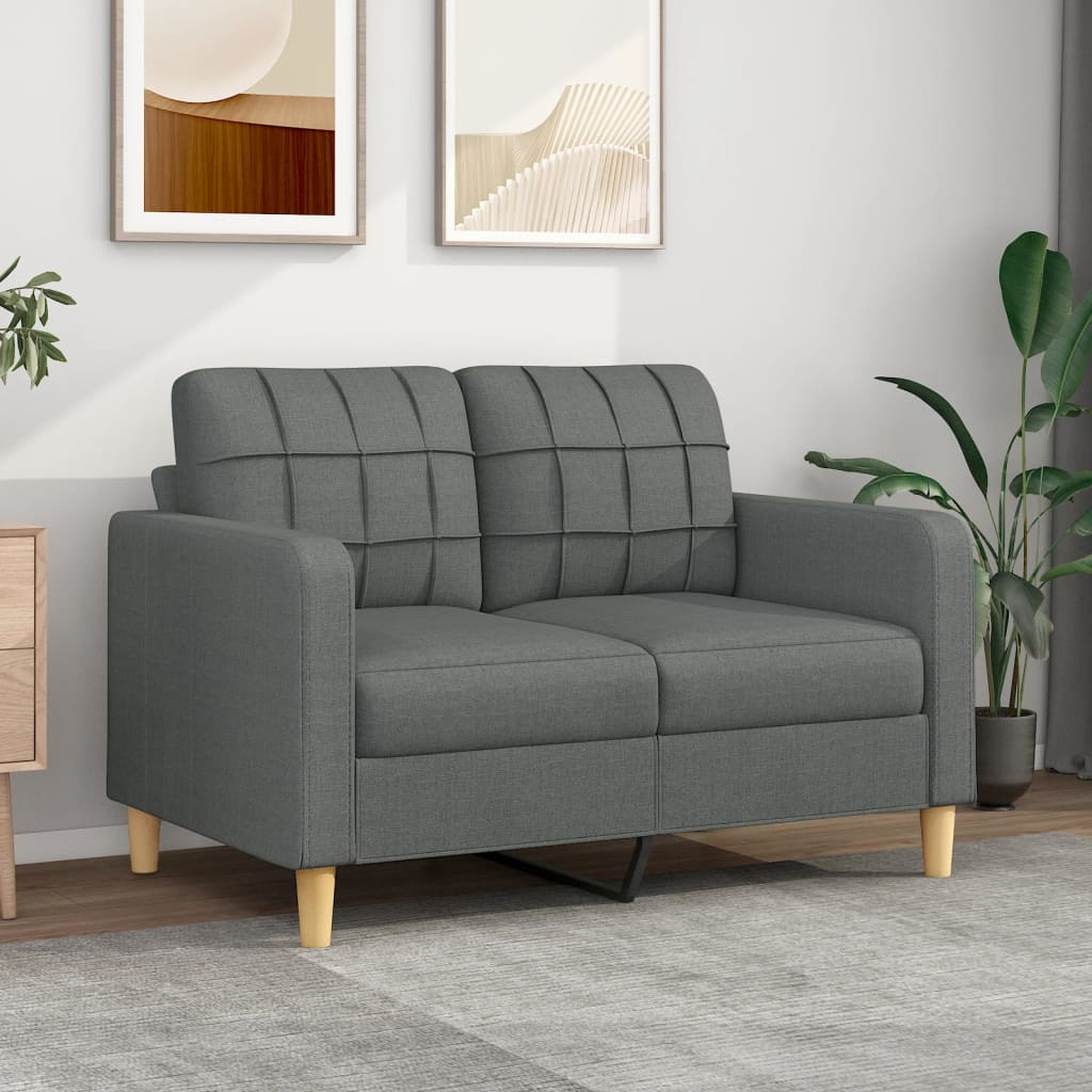 2-Sitzer-Sofa Dunkelgrau 120 cm Stoff 2-Sitzer-Sofa Dunkelgrau 120 cm Stoff