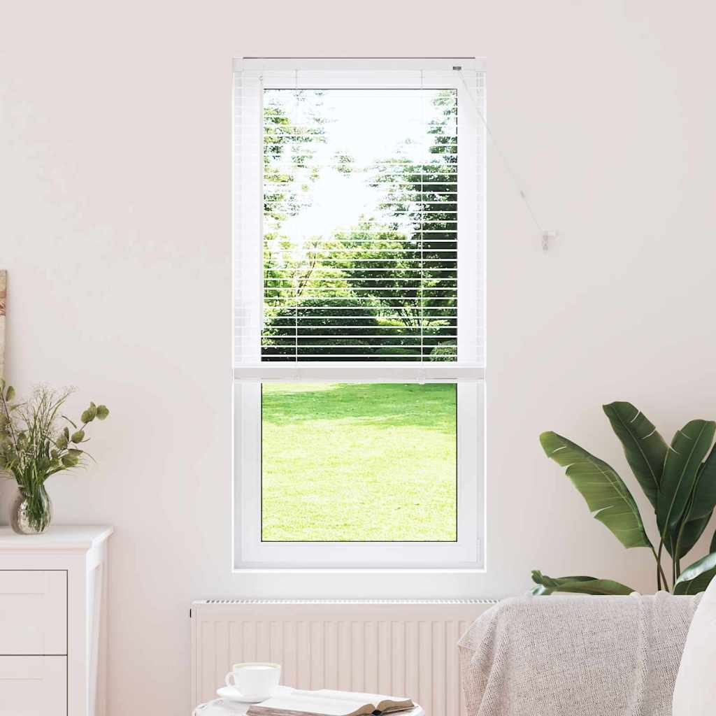 Fenster Jalousie mit Vorhängen Sonstiges Weiß 80 x 130 cm Aluminium