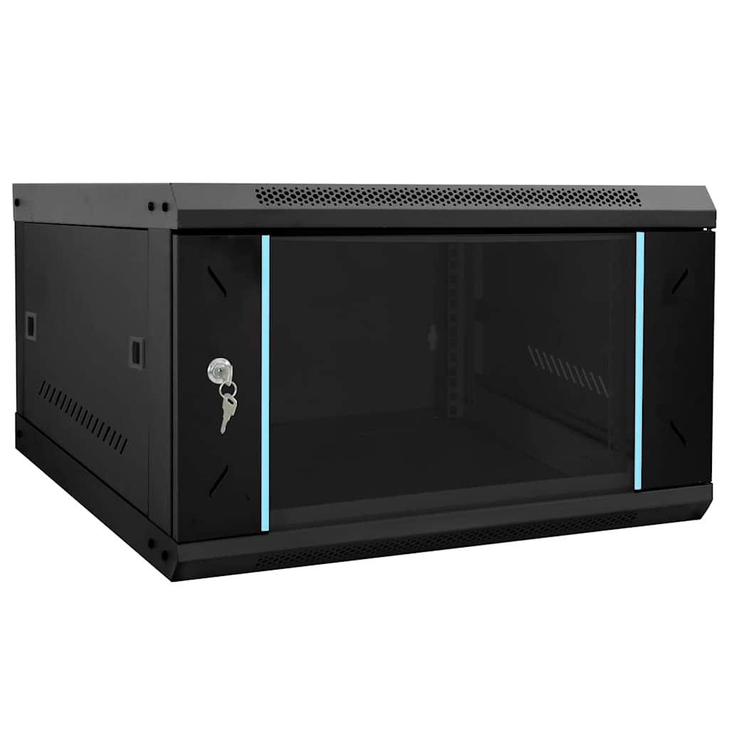 Netzwerkschrank mit Speicher Schwarz 53 x 60 x 30 cm Stahl