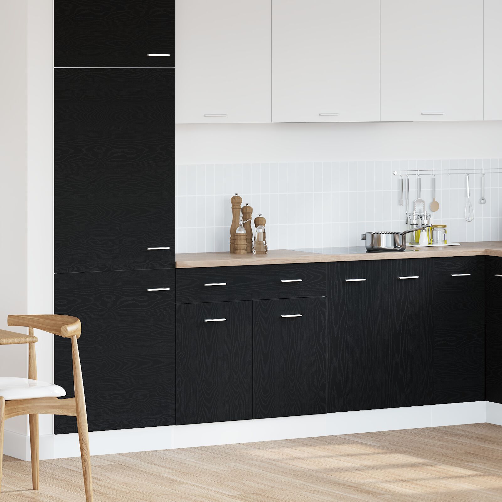 vidaXL Schrank mit Schublade in Schwarz-Eiche, 80x46x81.5 cm, Hergestellt aus Holzwerkstoff