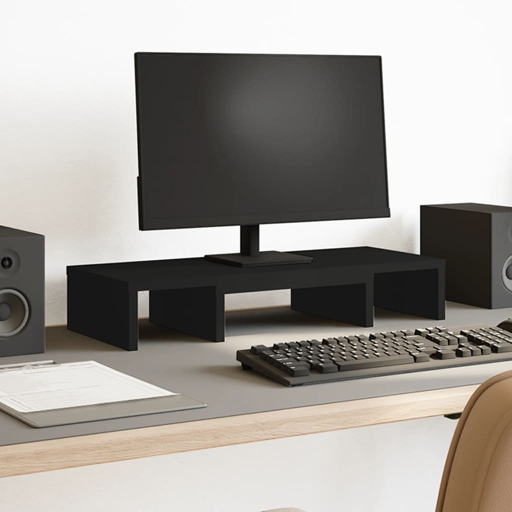 Monitorständer Verstellbar Schwarz 60x24x10,5 cm Holzwerkstoff Monitorständer Verstellbar Schwarz 60x24x10,5 cm Holzwerkstoff