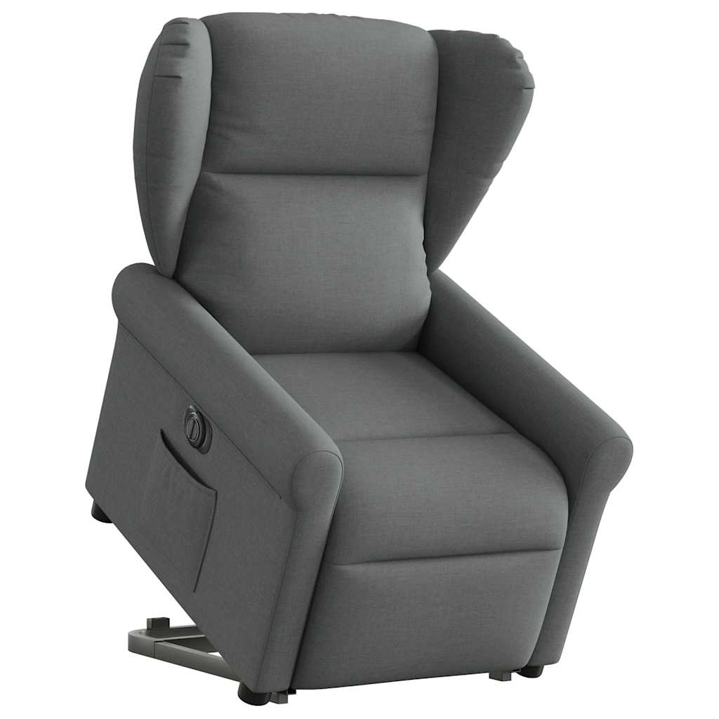Relaxsessel mit Aufstehhilfe Elektrisch Dunkelgrau Stoff
