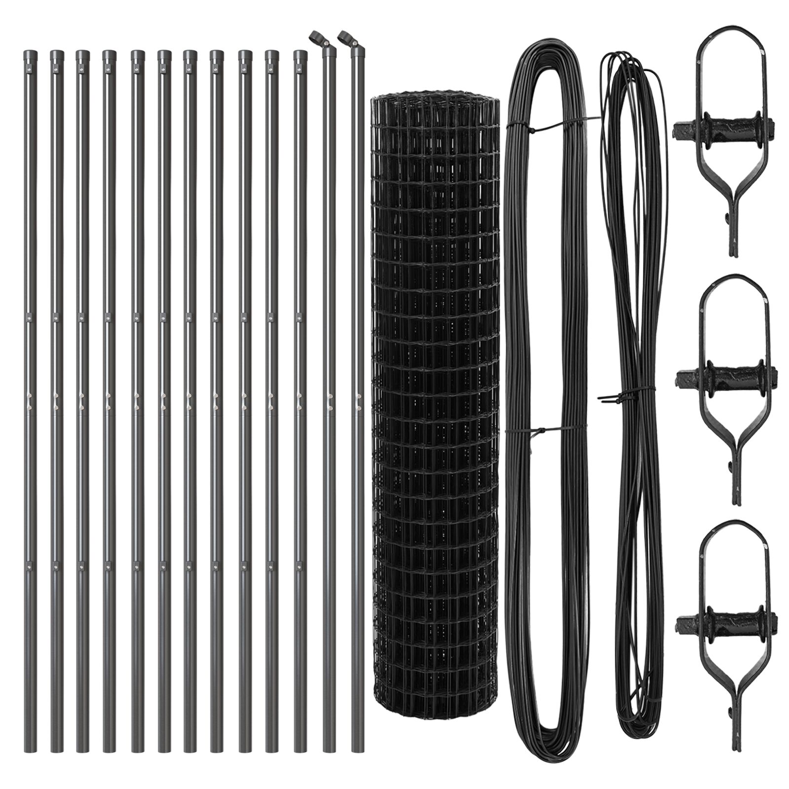 Euro-Zaun Set mit 2 Grau Stahl 25 x 1 m Langlebig Euro-Zaun