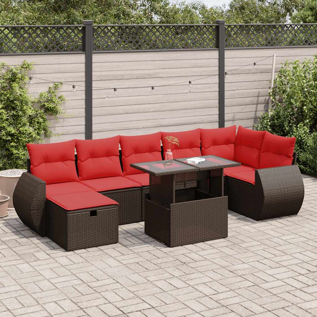 8-tlg. Garten-Sofagarnitur mit Kissen Schwarz Poly Rattan 8-tlg. Garten-Sofagarnitur mit Kissen Schwarz Poly Rattan