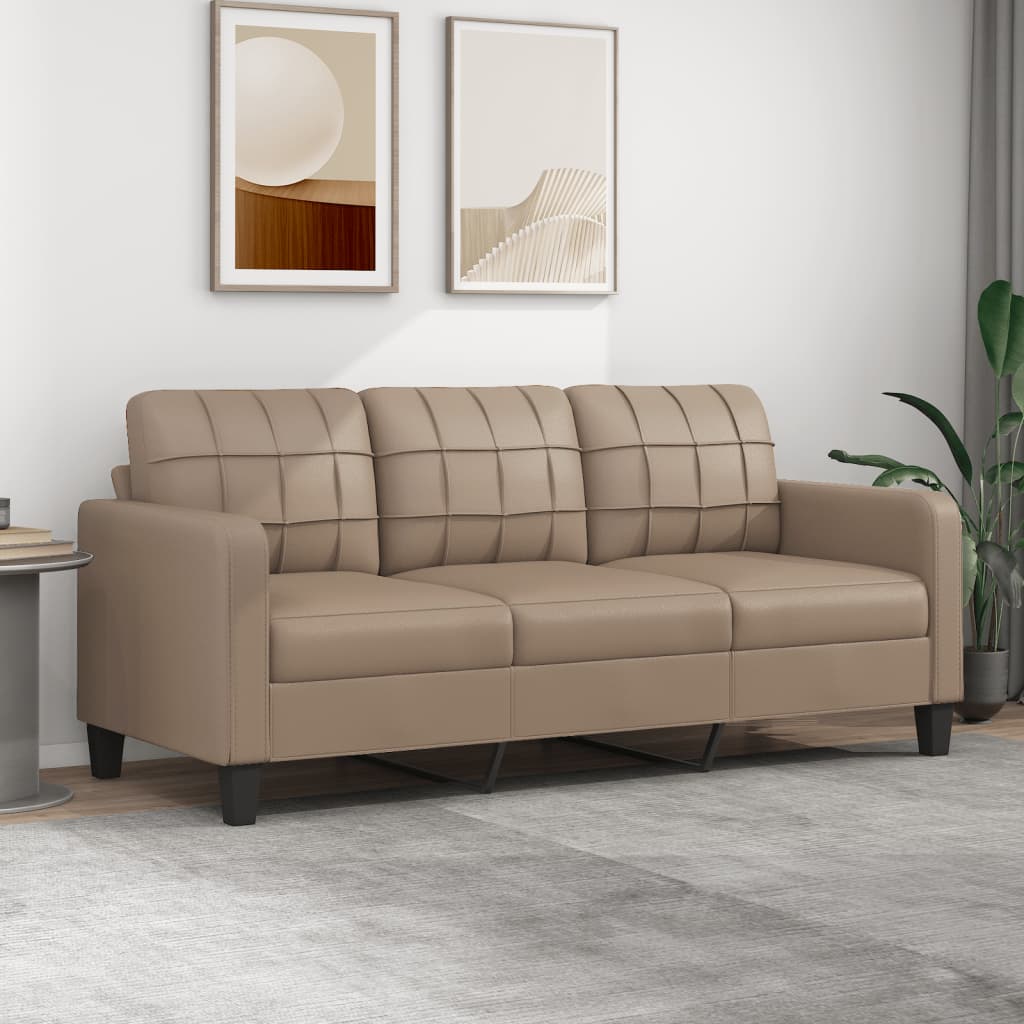 3-Sitzer-Sofa Cappuccino-Braun 180 cm Kunstleder 3-Sitzer-Sofa Cappuccino-Braun 180 cm Kunstleder
