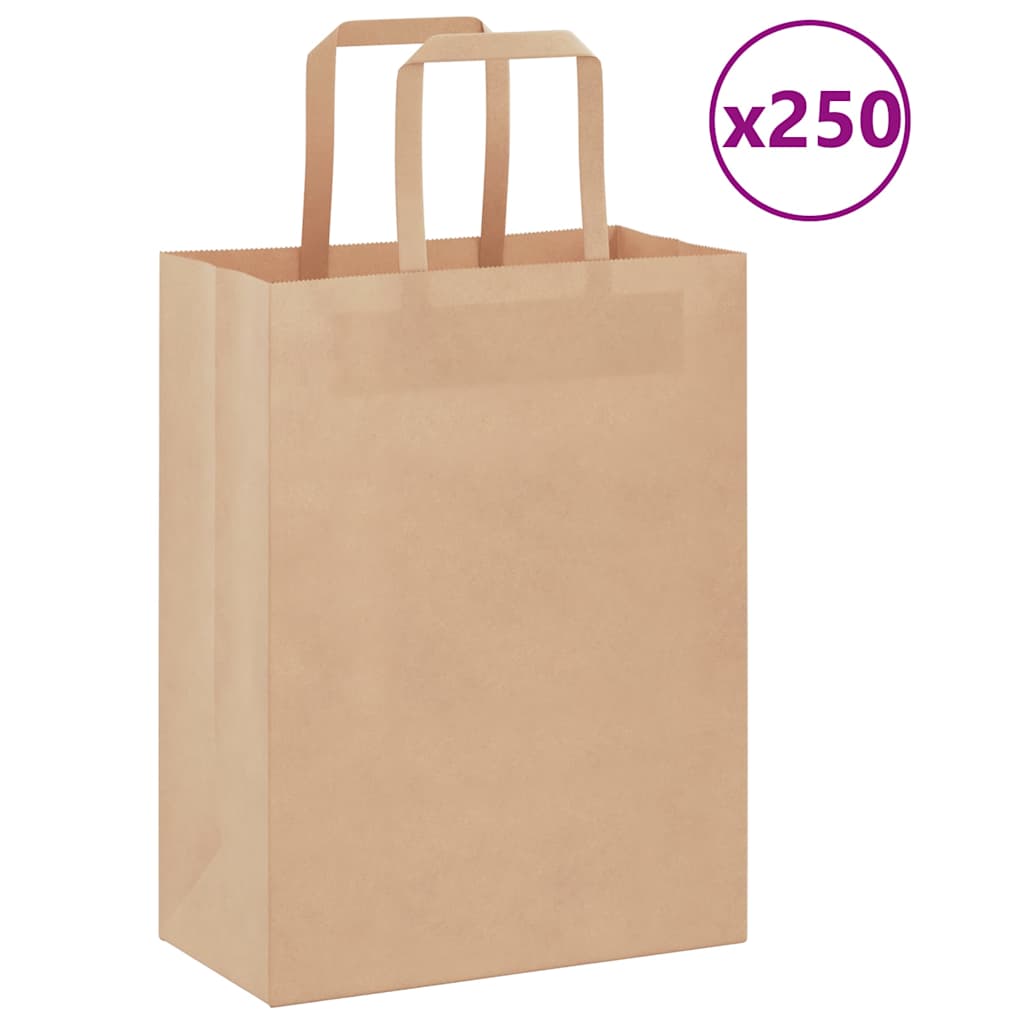 Papiertragetaschen 250 Stk. mit Henkeln Braun 21x11x28 cm Papiertragetaschen 250 Stk. mit Henkeln Braun 21x11x28 cm