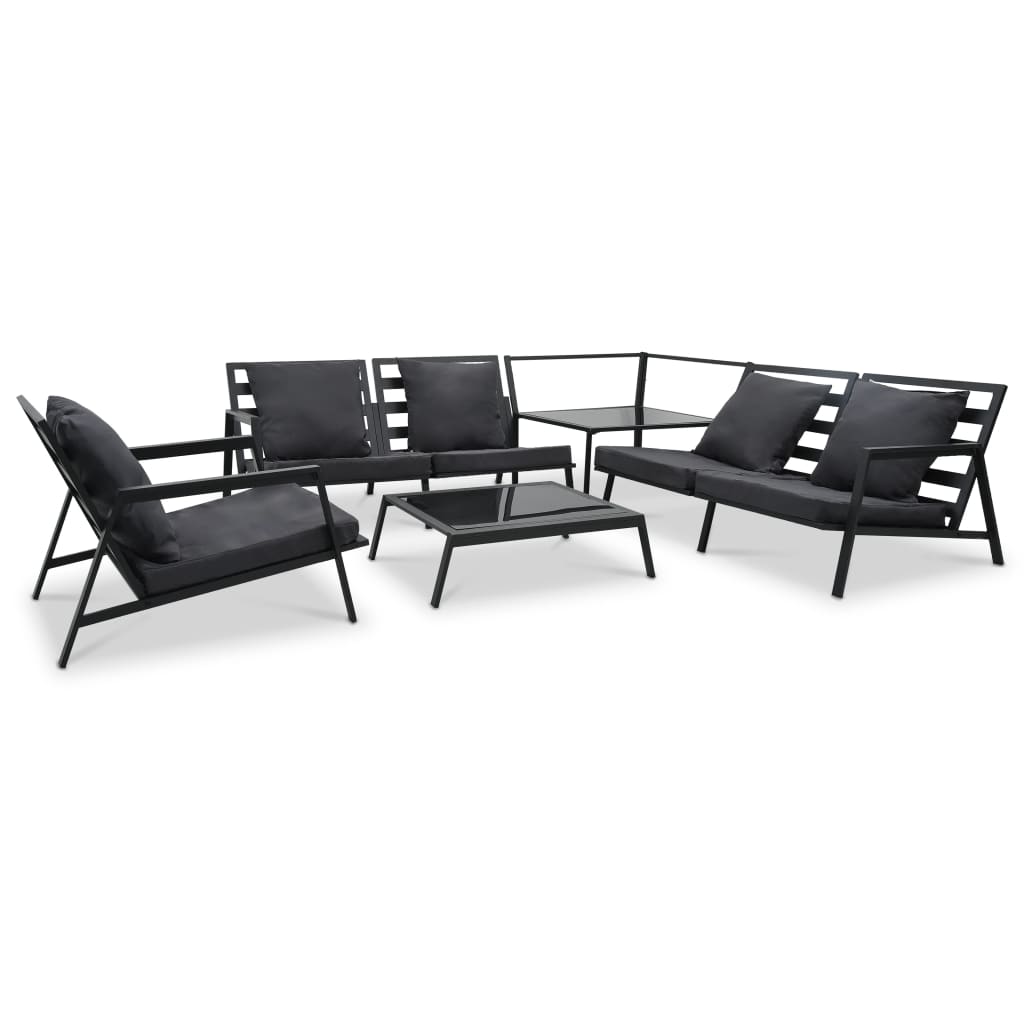 5-tlg. Garten-Lounge-Set mit Auflagen Aluminium Dunkelgrau 5-tlg. Garten-Lounge-Set mit Auflagen Aluminium Dunkelgrau