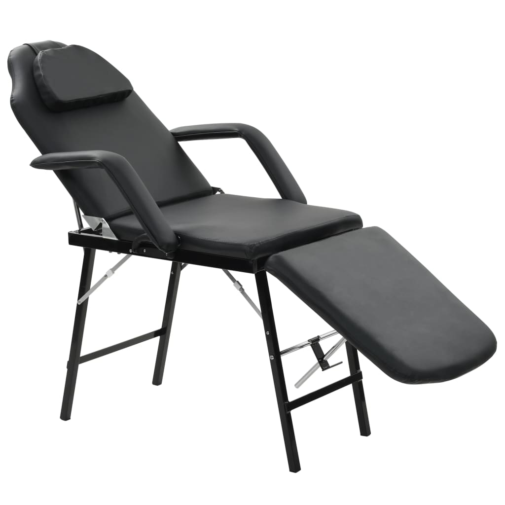 Gesichtsbehandlungsstuhl Tragbar Kunstleder 185x78x76cm Schwarz Gesichtsbehandlungsstuhl Tragbar Kunstleder 185x78x76cm Schwarz