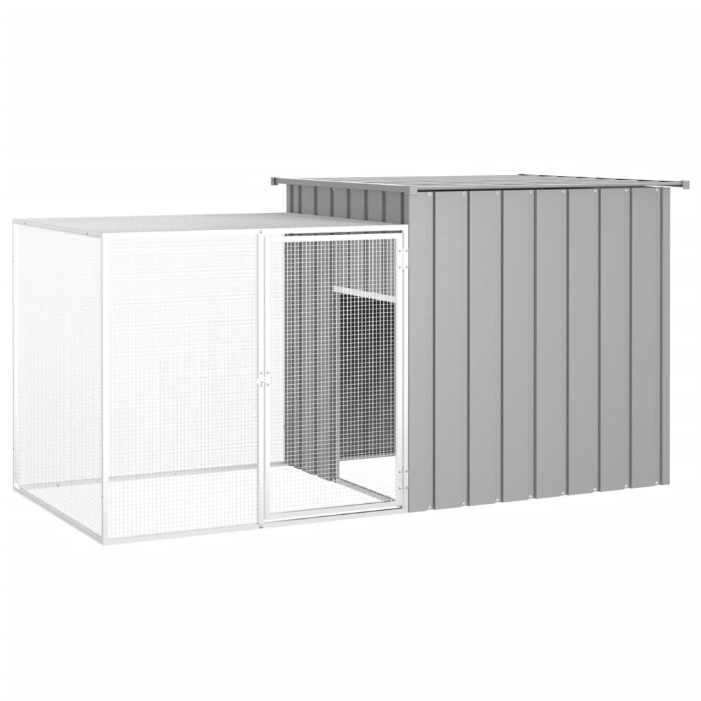 Kaninchenkäfig Grau 200x91x100 cm Verzinkter Stahl