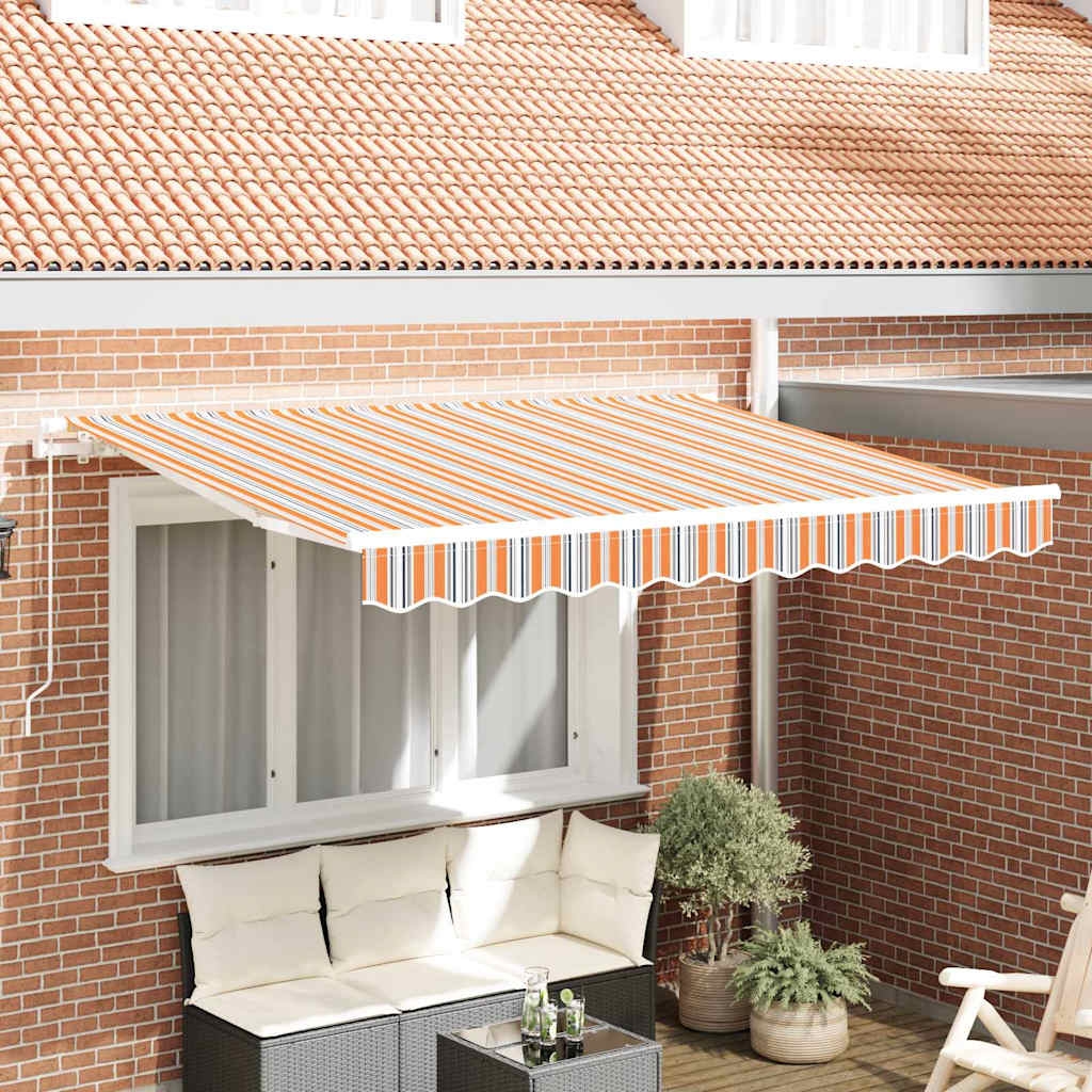 Einziehbare Markise Gelb und Orange und Weiß 3,5 x 2 m
