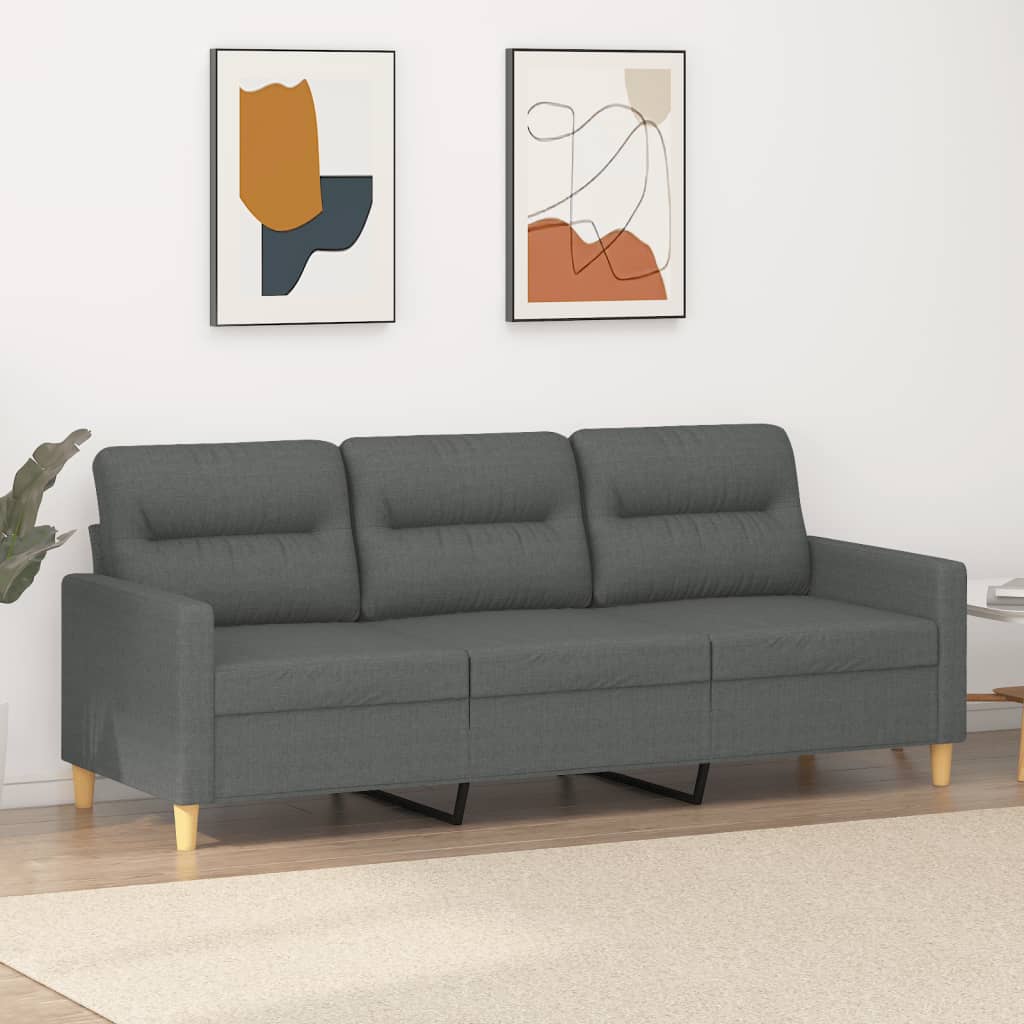 3-Sitzer-Sofa Dunkelgrau 180 cm Stoff 3-Sitzer-Sofa Dunkelgrau 180 cm Stoff
