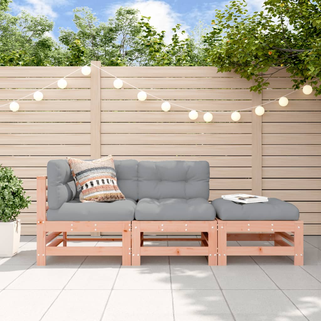 3-tlg. Garten-Lounge-Set mit Kissen Massivholz Douglasie 3-tlg. Garten-Lounge-Set mit Kissen Massivholz Douglasie