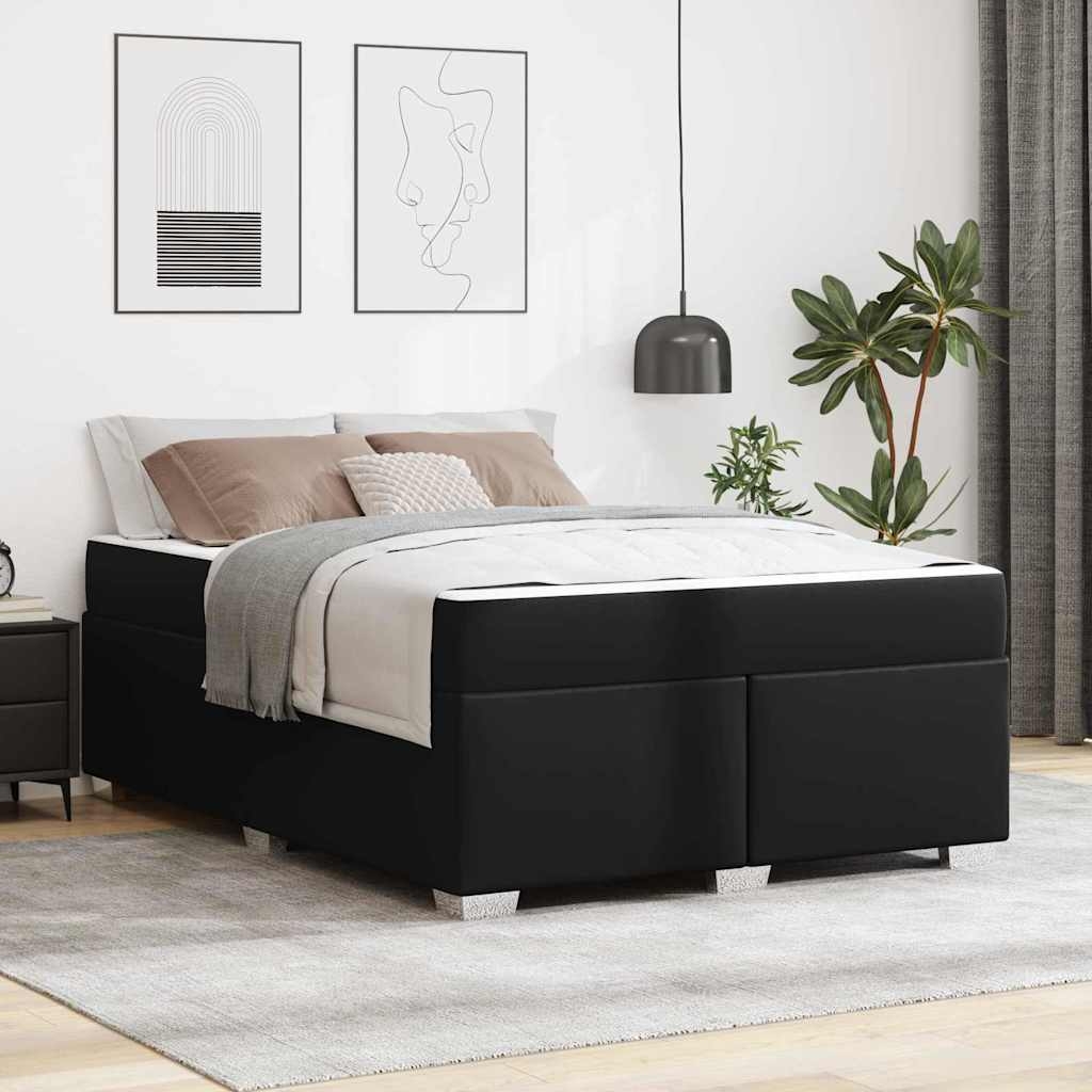 Bettgestell Sonstiges Schwarz 140 x 200 cm Kunstleder