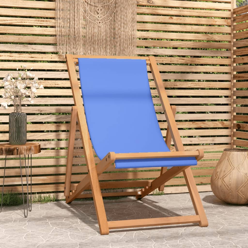 Liegestuhl Teak 56x105x96 cm Blau Liegestuhl Teak 56x105x96 cm Blau