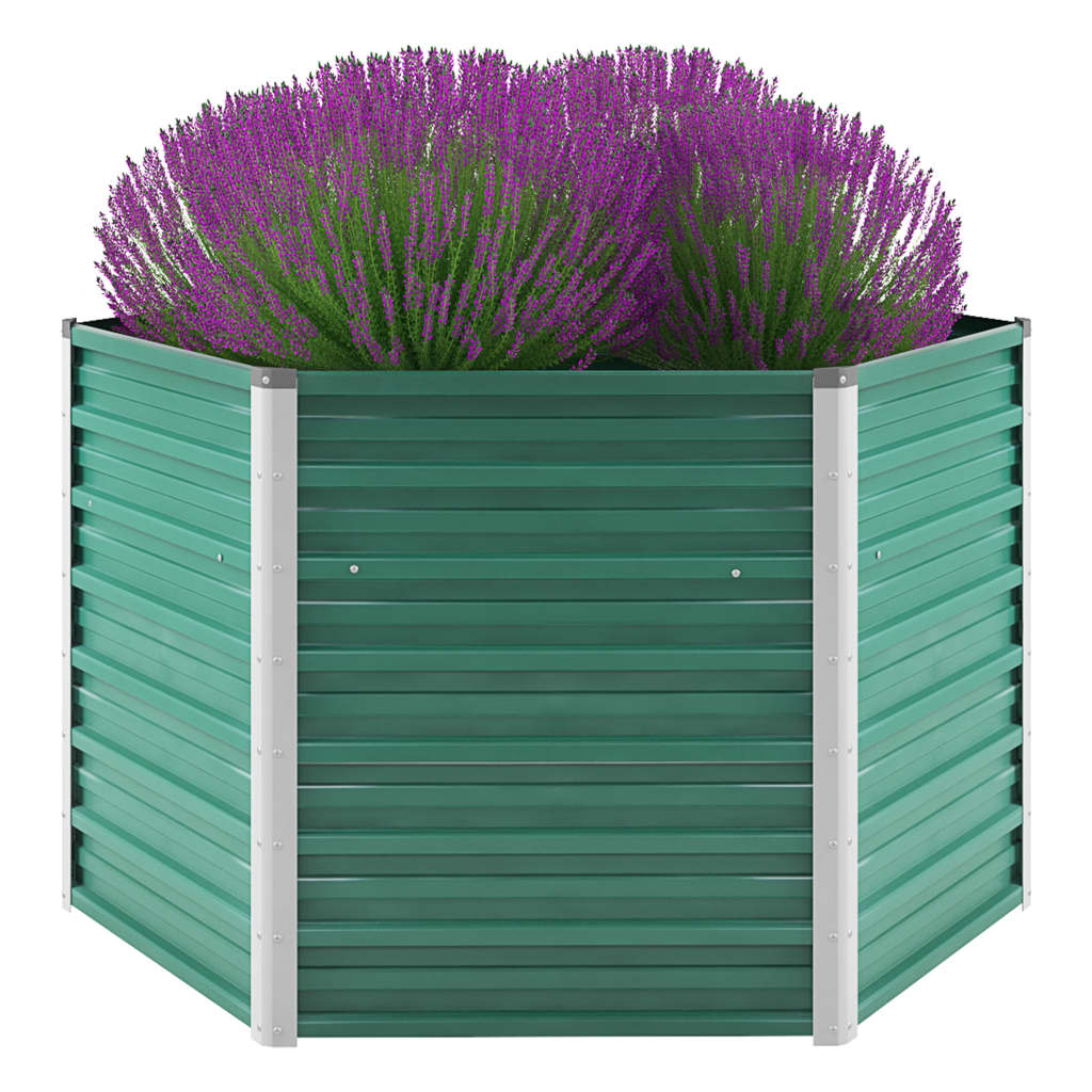 Garten-Hochbeet Verzinkter Stahl 129x129x77 cm Grün Garten-Hochbeet Verzinkter Stahl 129x129x77 cm Grün