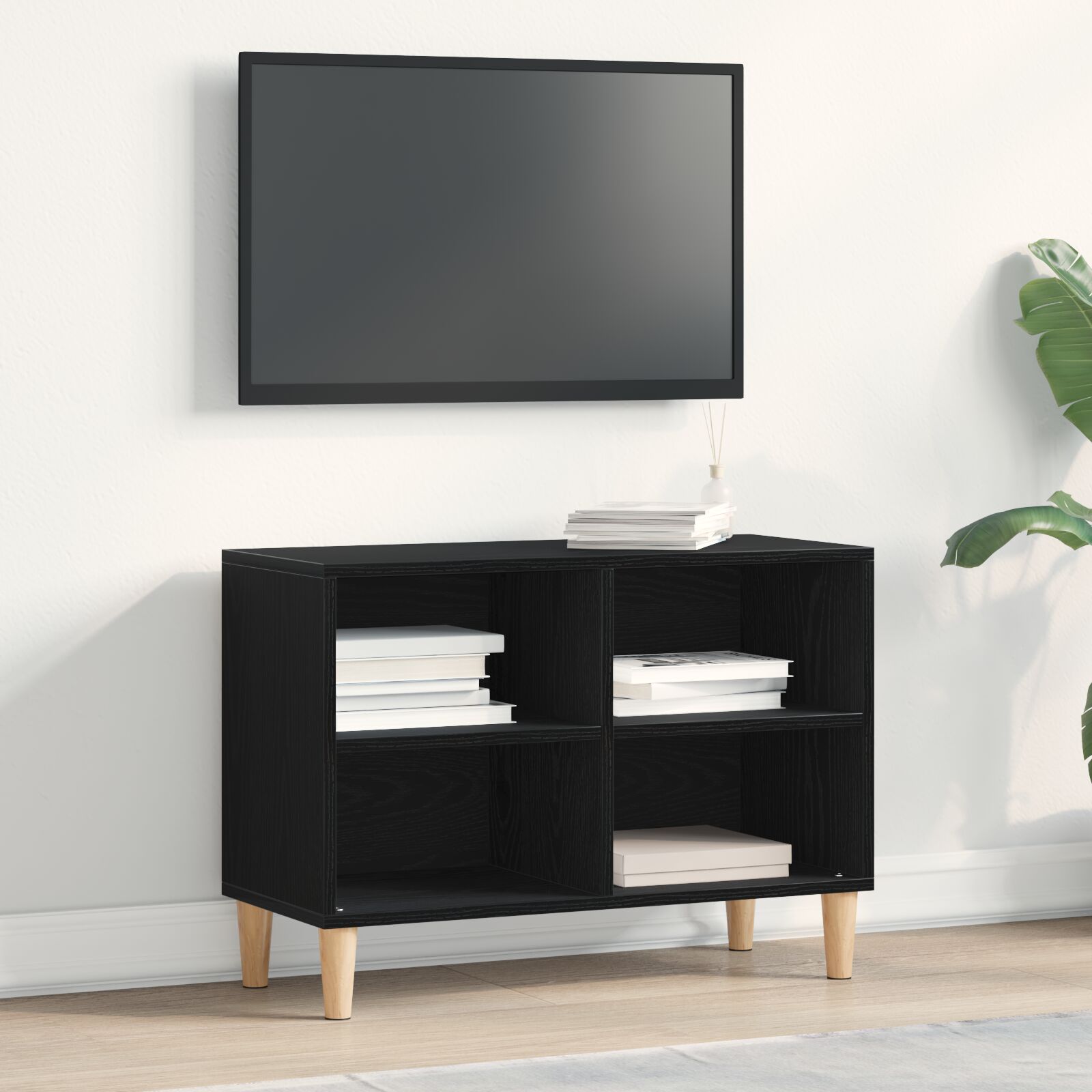 TV-Schrank aus Schwarzer Eiche - 69,5x30x50 cm, aus Holzwerkstoff