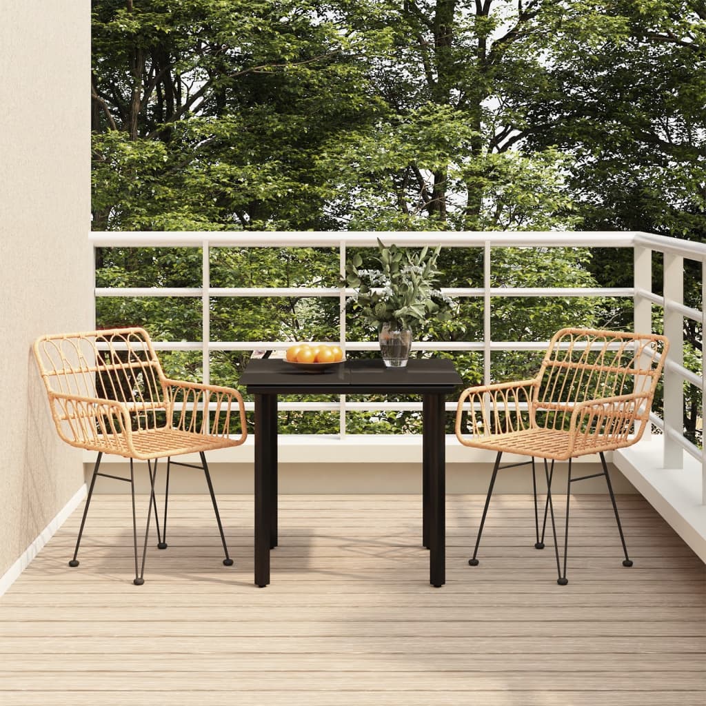 3-tlg. Garten-Essgruppe Poly Rattan 3-tlg. Garten-Essgruppe Poly Rattan
