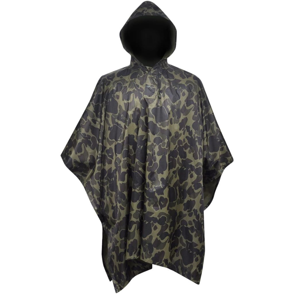 Wasserdichter Armee-Regenponcho für Camping/Wandern Tarnung