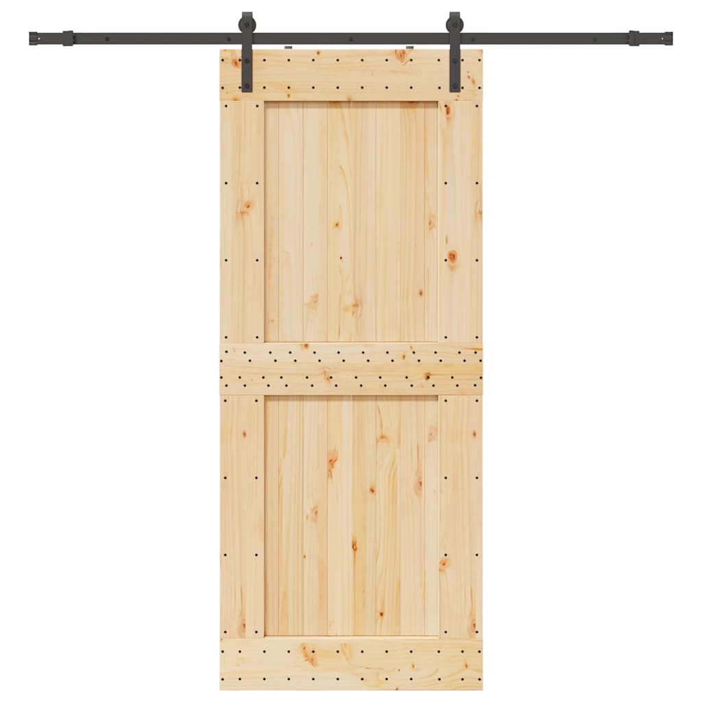 Schiebetür mit Beschlag 95x210 cm Massivholz Kiefer