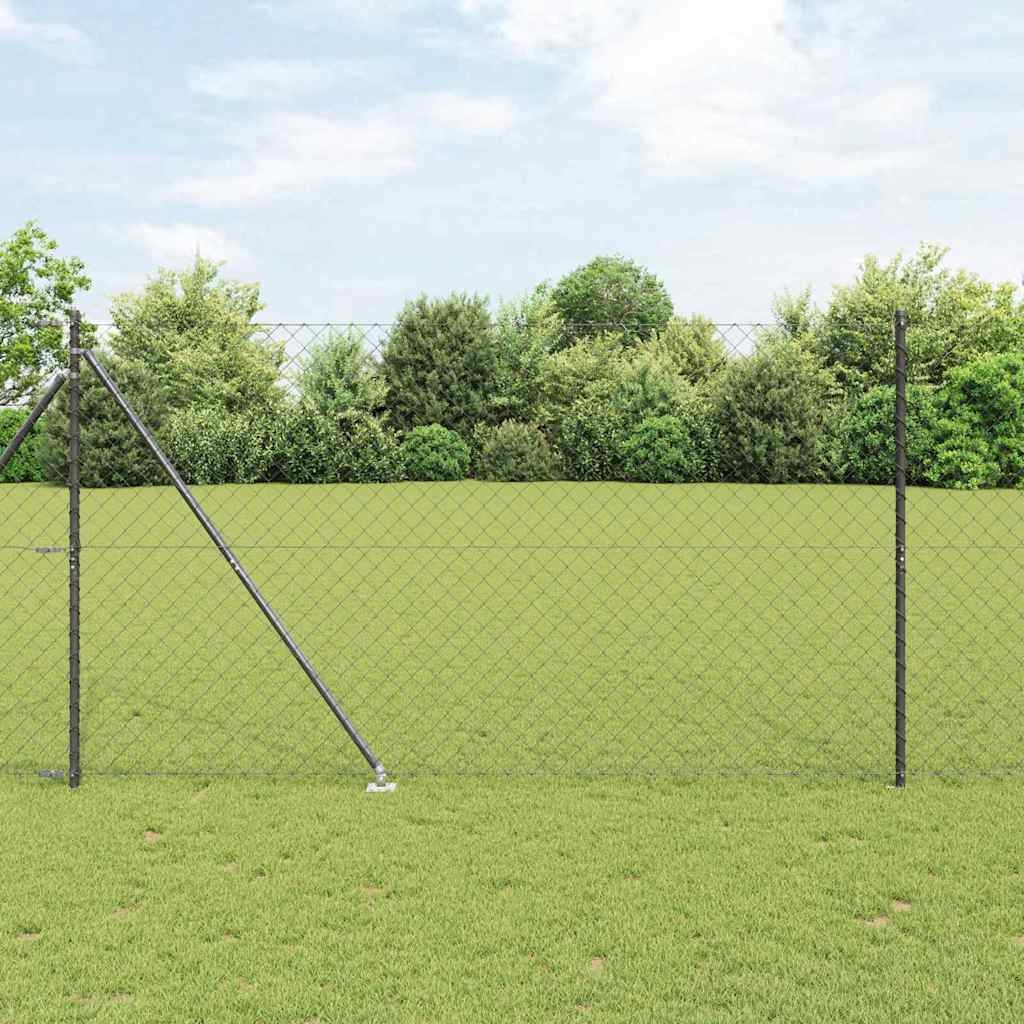 Zaunpfostenset Grau 1.6 x 10 m Verzinkter Stahl