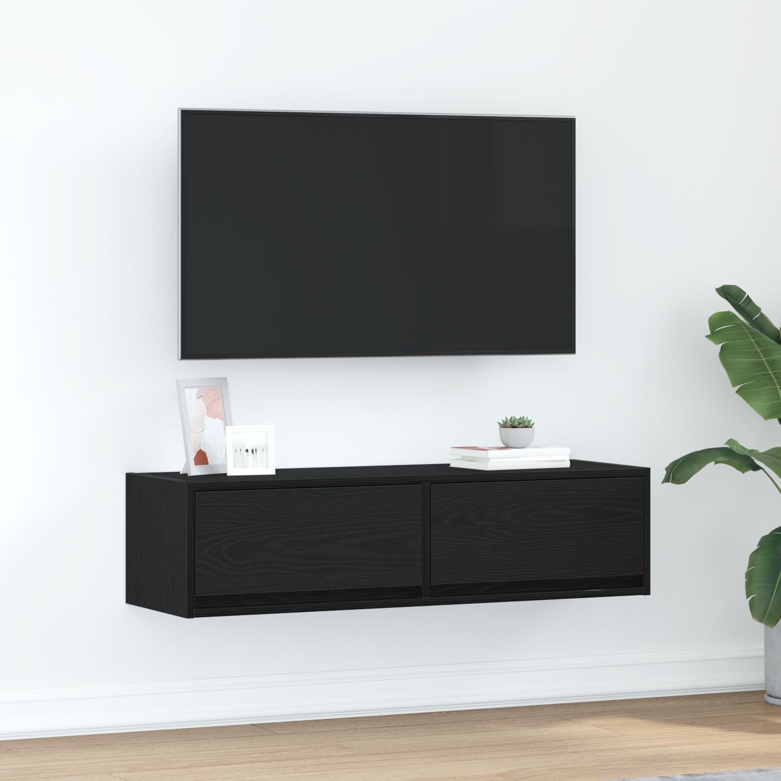 vidaXL TV-Schrank Schwarze Eiche 100x31x25,5 cm Holzwerkstoff