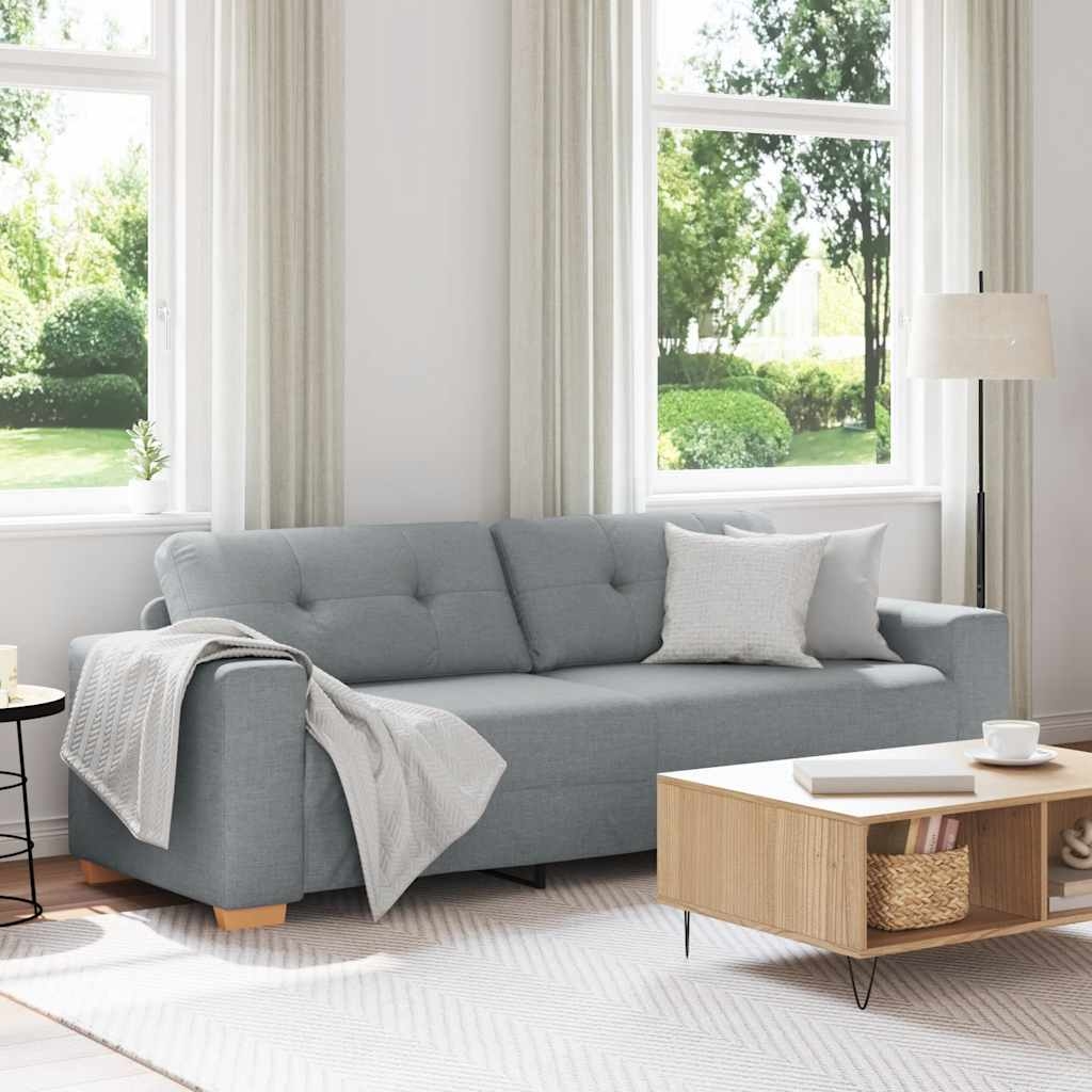 3-Sitzer-Sofa Hellgrau 180 cm Stoff 3-Sitzer-Sofa Hellgrau 180 cm Stoff