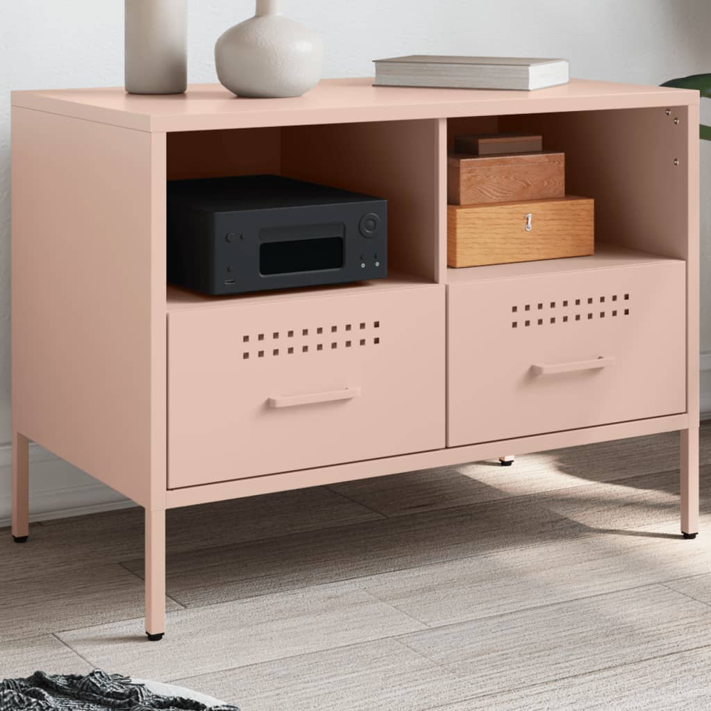 TV-Schrank Rosa 68x39x50,5 cm Kaltgewalzter Stahl