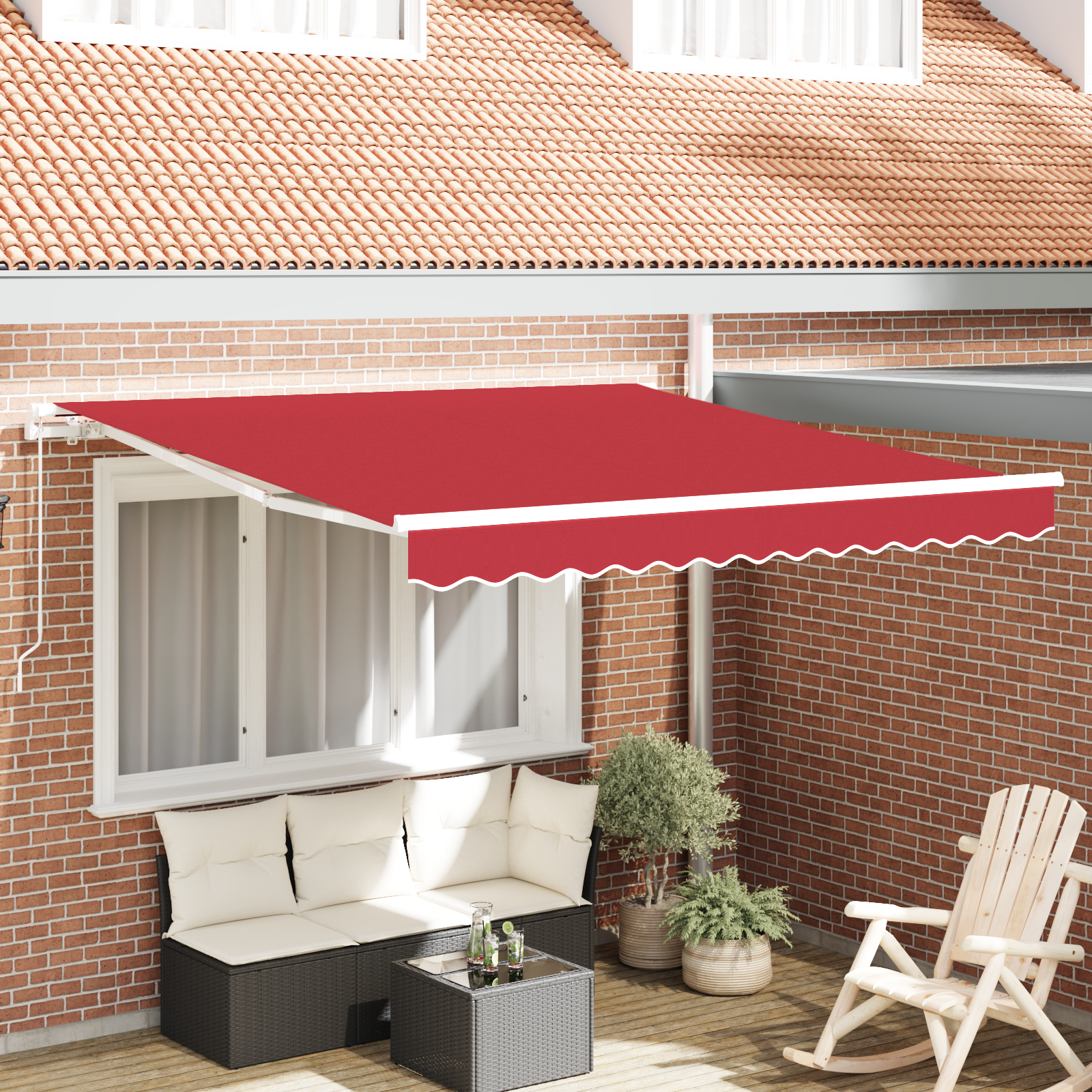 Manuelle Einziehbare Markise Rot 350x250 cm