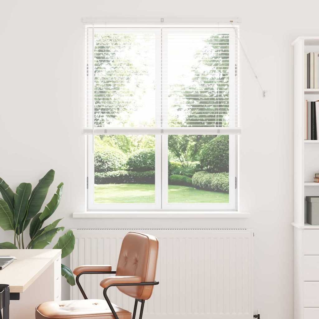 Fenster Jalousie mit Vorhängen Sonstiges Weiß 105 x 175 cm Aluminium