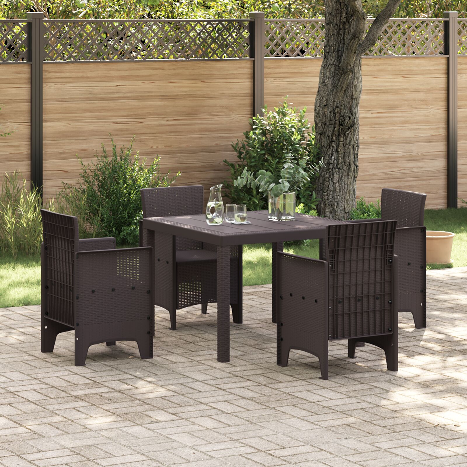 vidaXL Terrassentisch Braun Polypropylen Quadratisch 1 m Leicht