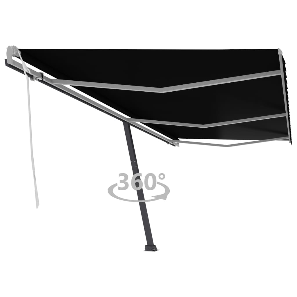 Standmarkise Manuell Einziehbar 600x300 cm Anthrazit