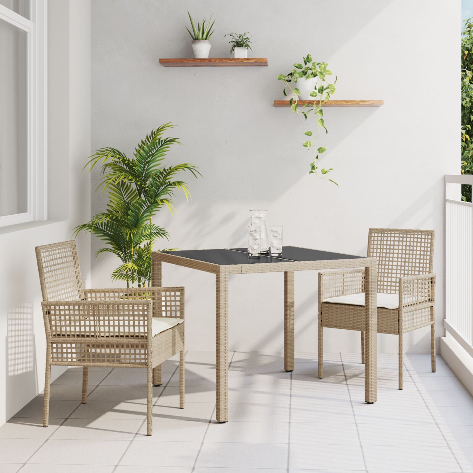 vidaXL Set aus 2 Beige vidaXL Set aus 2 Beige