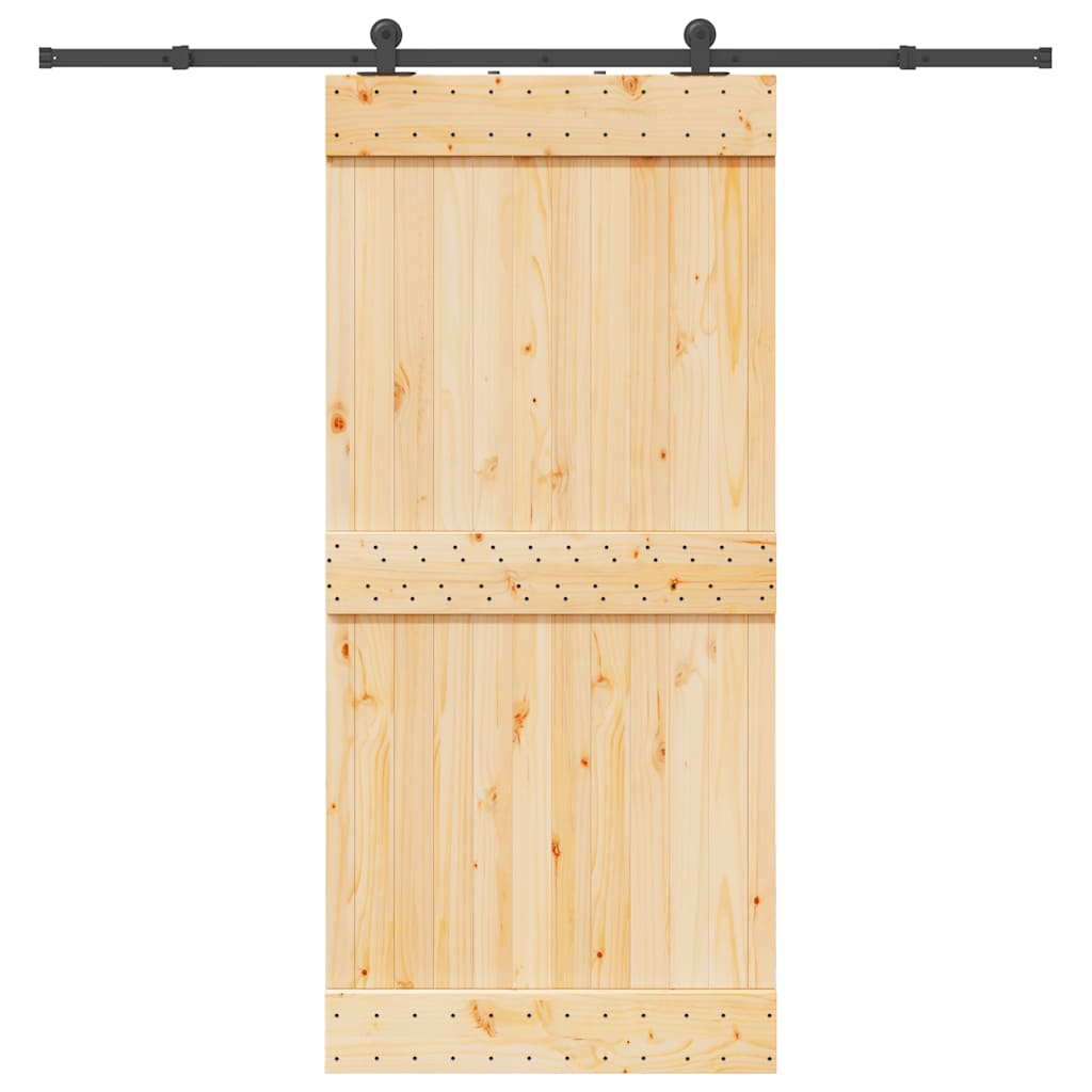 Schiebetür mit Beschlag 95x210 cm Massivholz Kiefer