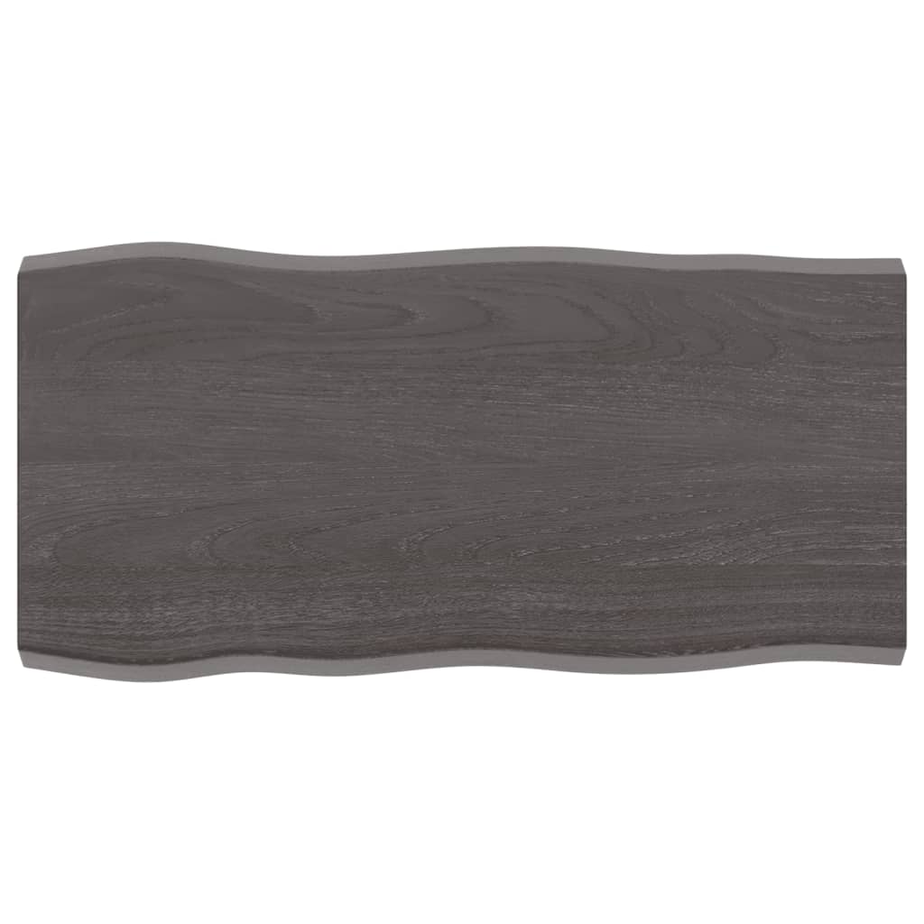 Tischplatte 80x40x(2-4) cm Massivholz Behandelt Baumkante