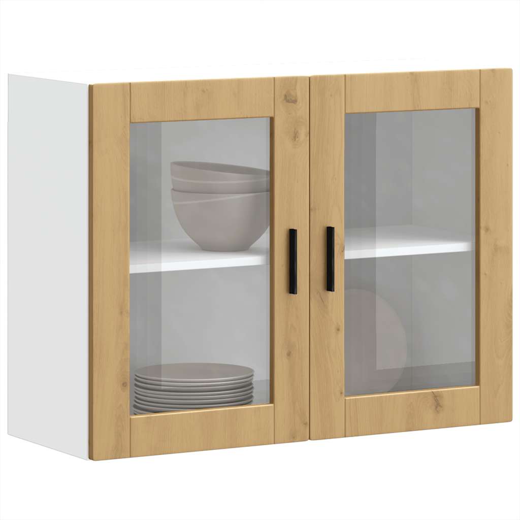 Küchen-Hängeschrank mit Glastür Porto Artisan-Eiche