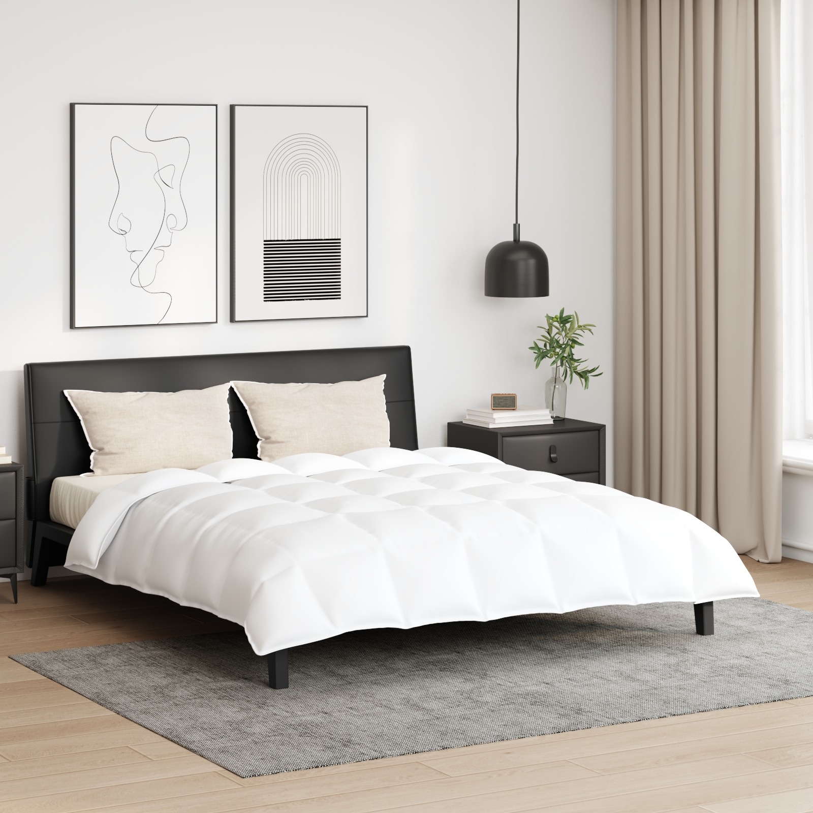 Bettdecke Sonstiges mit Kissen 3 pcs Weiß 200 x 220 cm Daunen