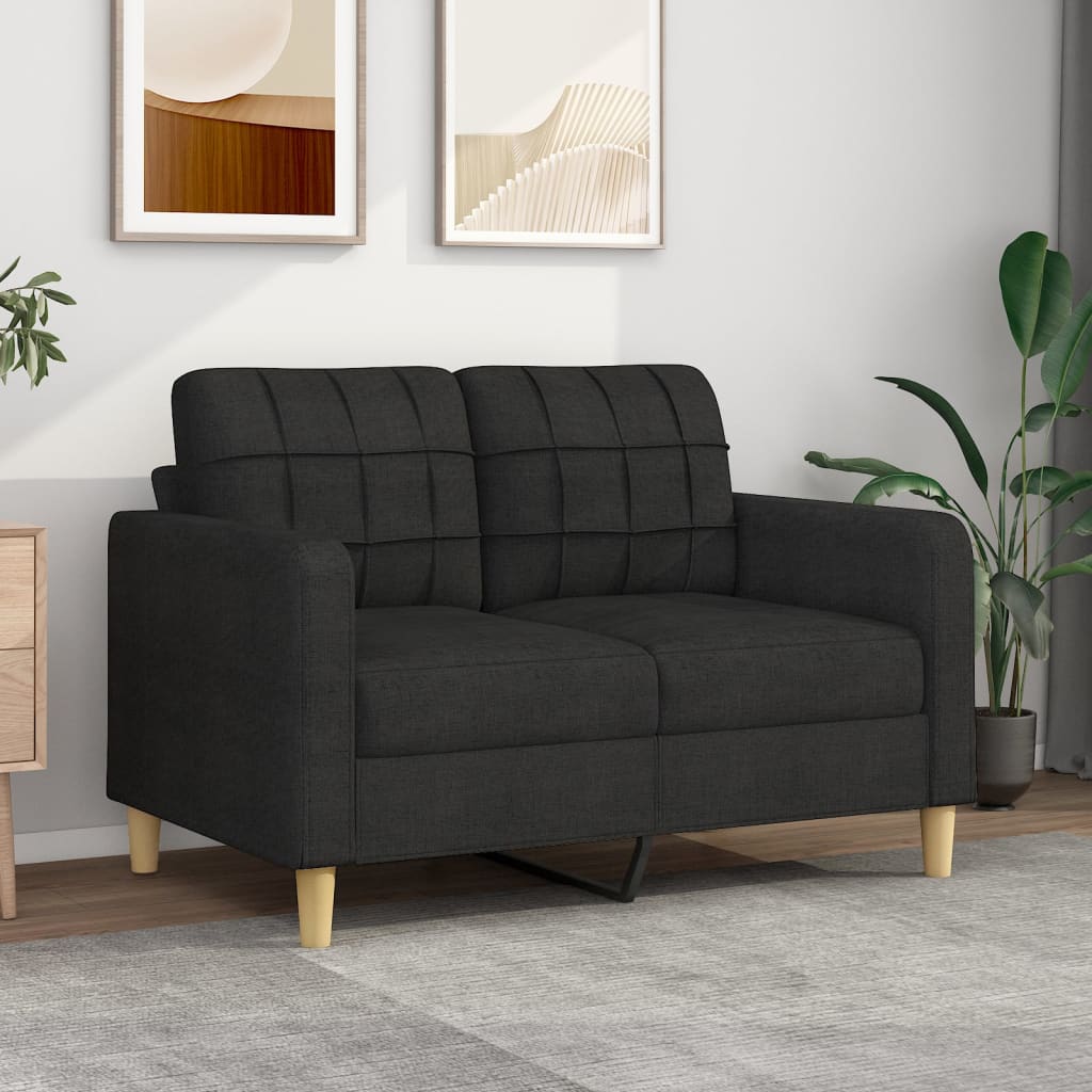 2-Sitzer-Sofa Schwarz 120 cm Stoff 2-Sitzer-Sofa Schwarz 120 cm Stoff