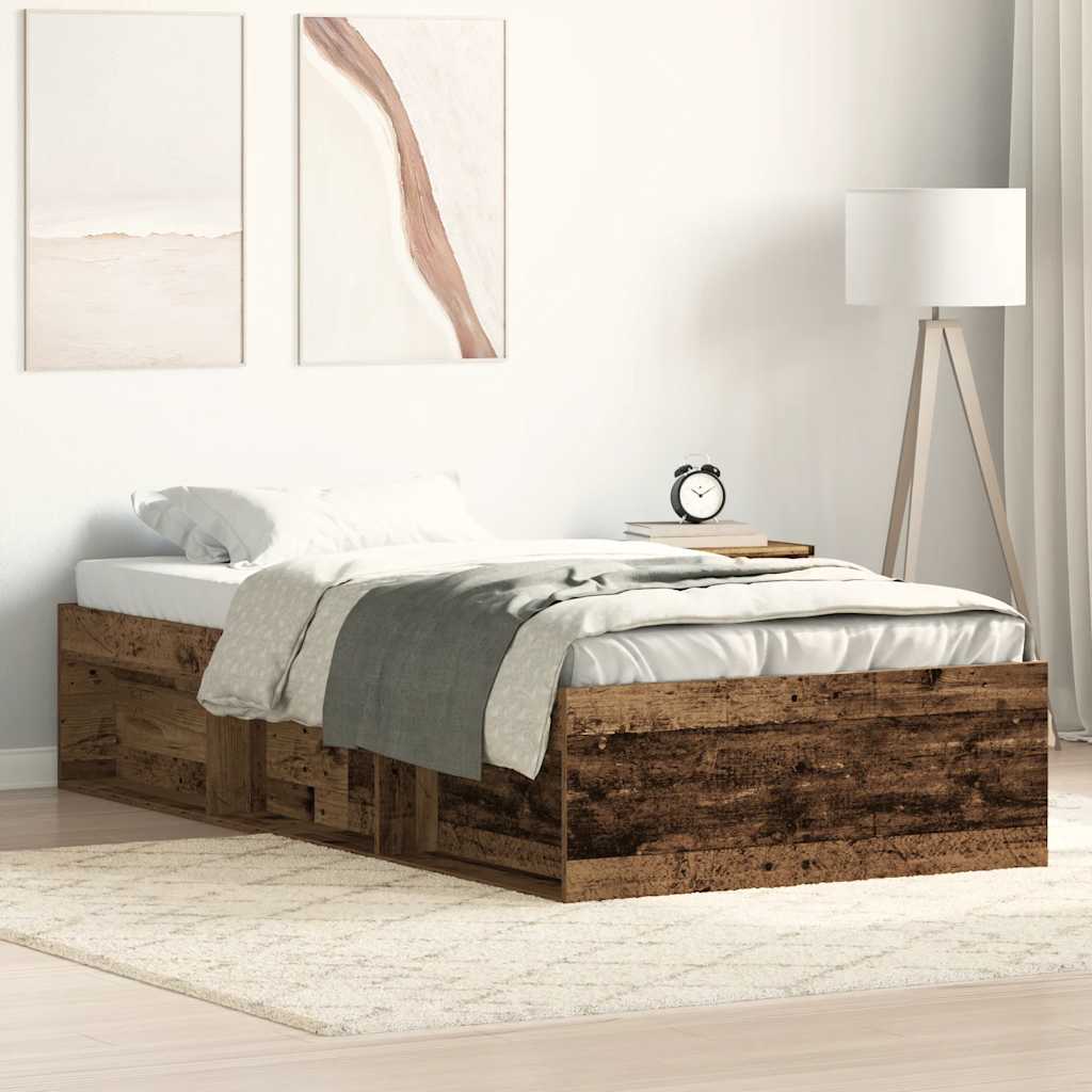 Bettgestell ohne Matratze Altholz-Optik 90x200cm Holzwerkstoff