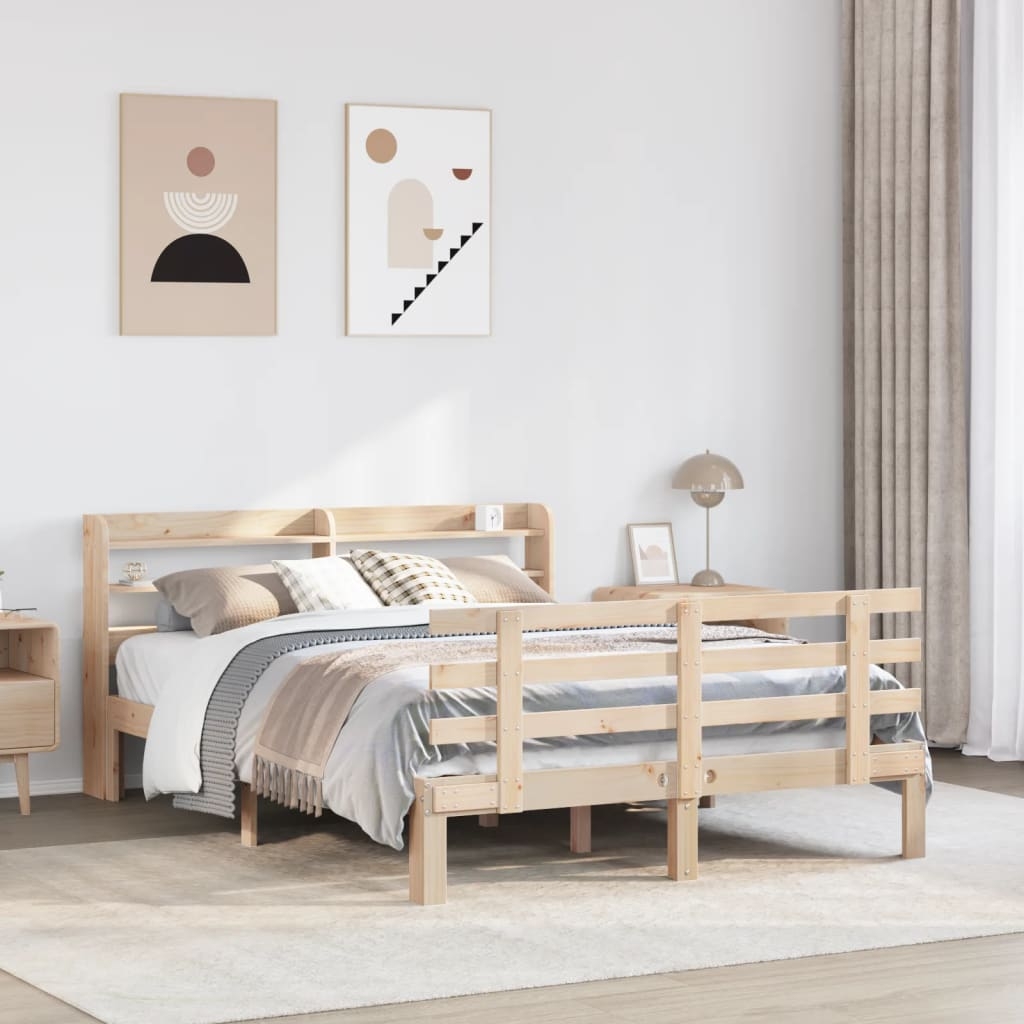 Bettgestell mit Kopfteil ohne Matratze 135x190 cm